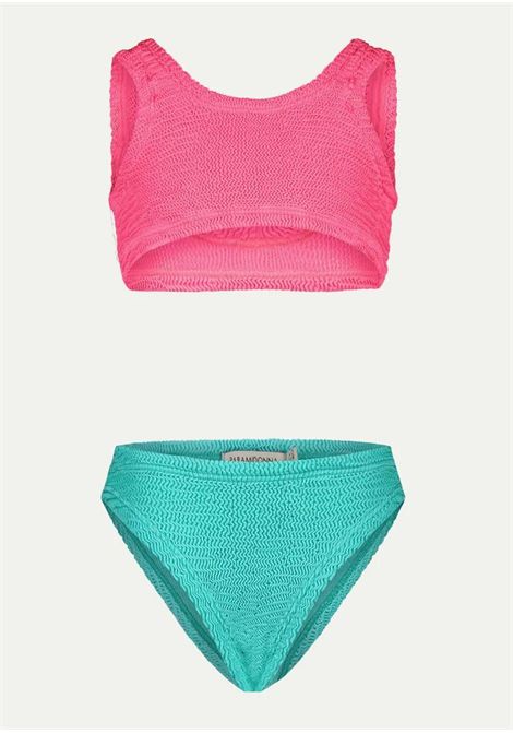 Costume 2 pezzi elasticizzato PARAMIDONNA KIDS | KATYSEA GREEN/CANDY PINK